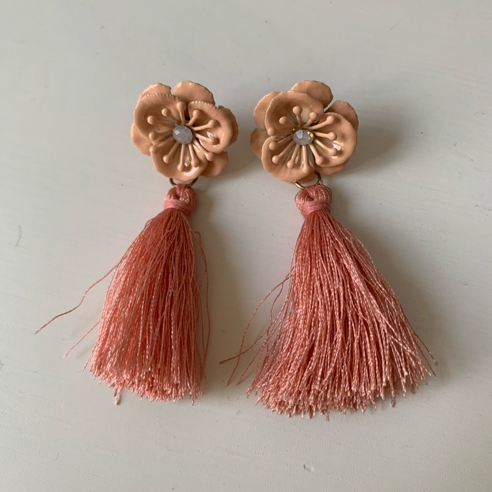 Flower Tassel Earrings